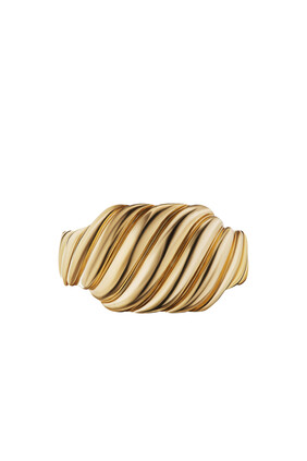 Sculpted Cable Contour Ring, 18k Yellow Gold
